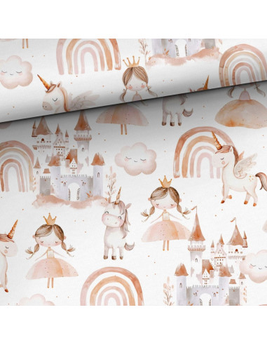 Tejido de algodón premium - Princesa y unicornio