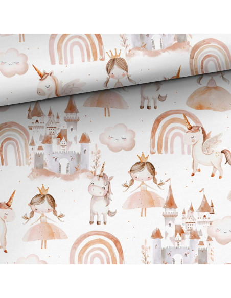 Tejido de algodón premium - Princesa y unicornio
