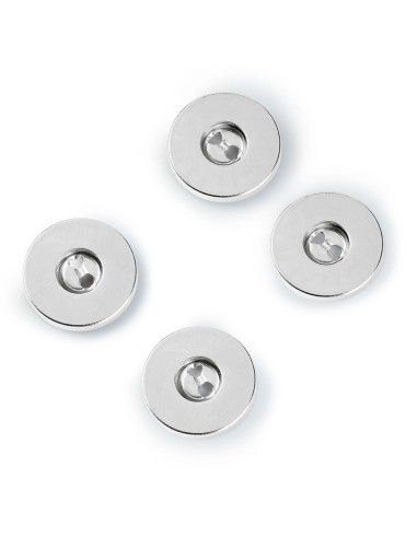 Lote de 3 botones magnéticos para coser - Plata