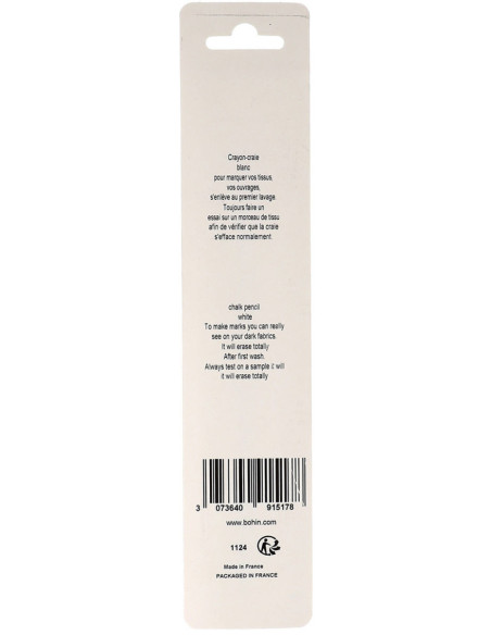 Lápiz de tiza Zebra Bohin - Blanco