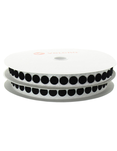 Pastillas VELCRO® Brand negras - Rollo de 25 m - Ø 19 mm