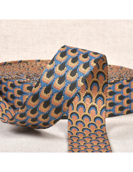 Correa con diseño de pavo real - Azul vaquero