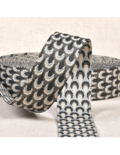 Correa con diseño de pavo real - Gris negro