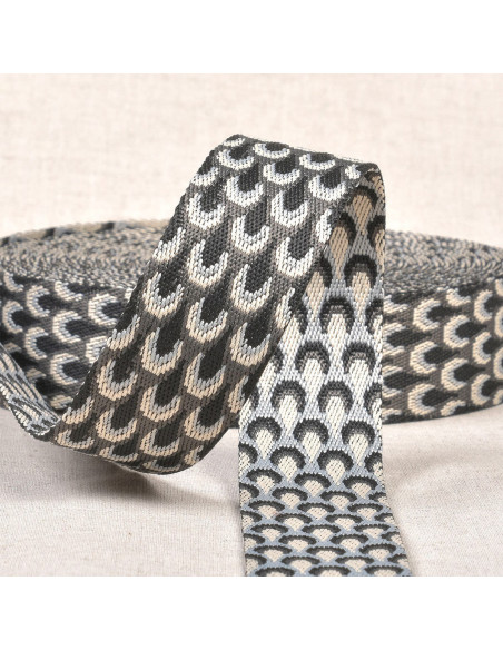 Correa con diseño de pavo real - Gris negro