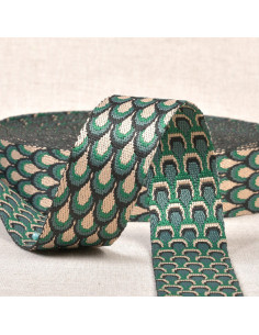 Correa con diseño de pavo real - Verde caqui