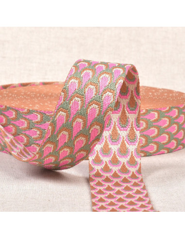 Correa con diseño de pavo real - Frambuesa