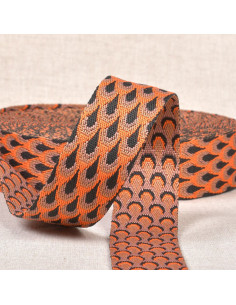 Correa con diseño de pavo real - Naranja