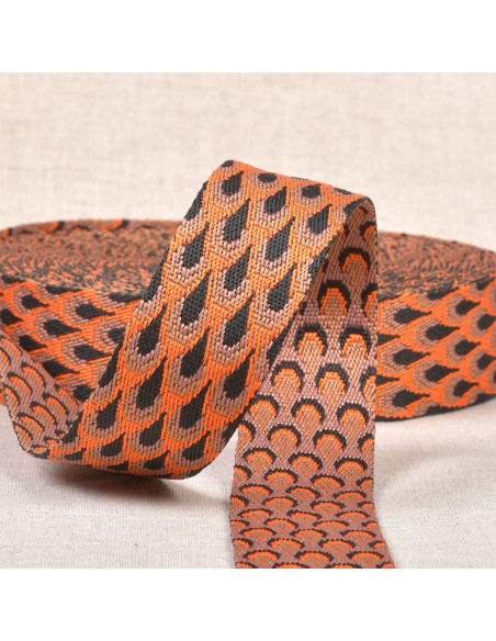 Correa con diseño de pavo real - Naranja
