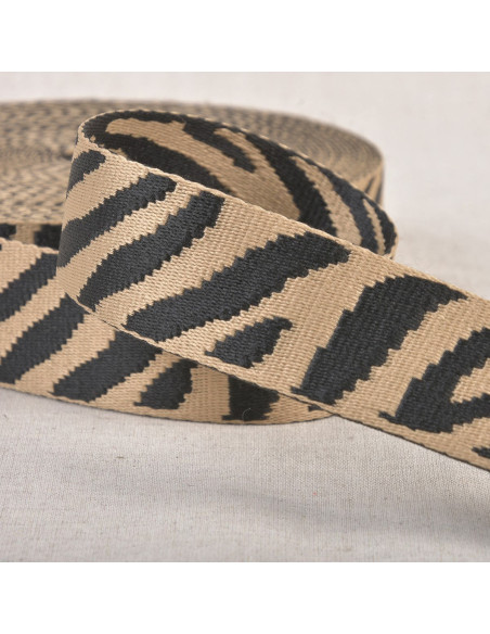 Correa para animales - Cebra beige y negra