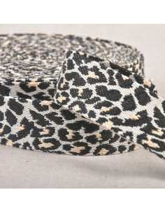 Correa para animales - Leopardo blanco y negro