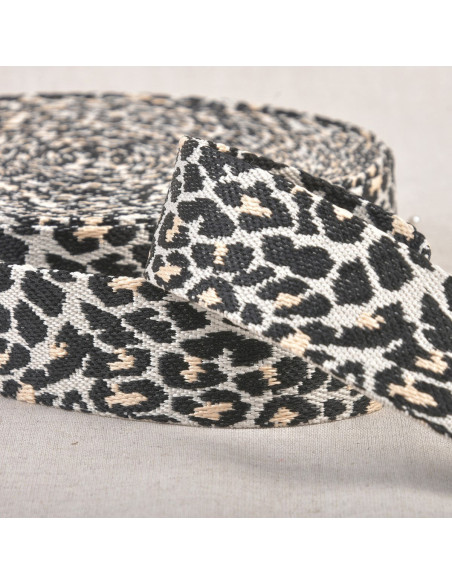 Correa para animales - Leopardo blanco y negro