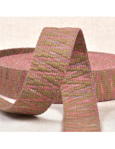 Correa étnica - Fantasía beige y rosa