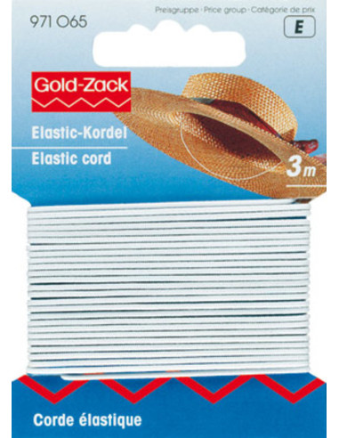 Elástico de sombrero blanco