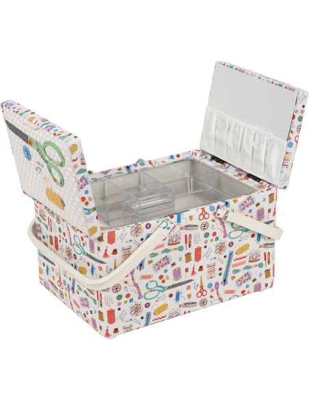Caja de costura de doble tapa - Bordado