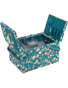 Caja de costura de doble tapa - Pájaros 2