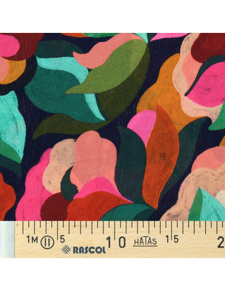 Tejido de viscosa fantasía - Abigael negro y multicolor