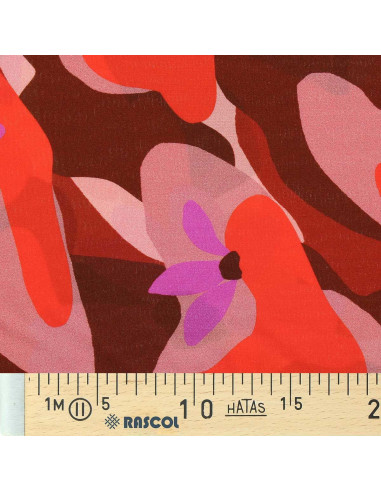 Tejido de viscosa fantasía - Aimael rojo y violeta