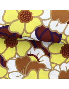 Tejido de viscosa fantasía - Clemone crudo y amarillo