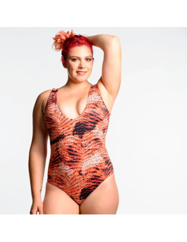 Tejido de lycra para traje de baño - Cebra ocre