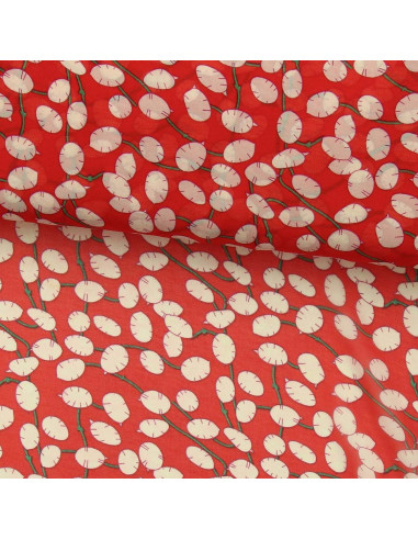 Tejido de muselina estampada - Lunaria roja