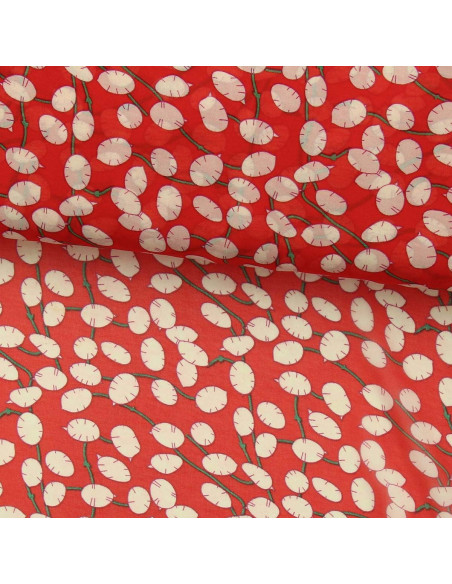 Tejido de muselina estampada - Lunaria roja