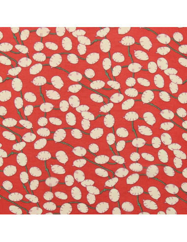 Tejido de muselina estampada - Lunaria roja