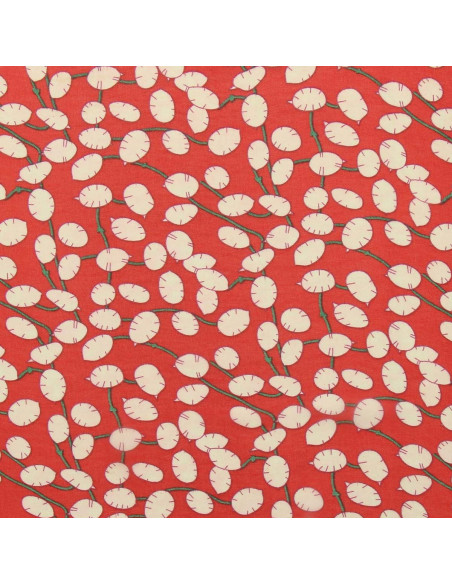 Tejido de muselina estampada - Lunaria roja