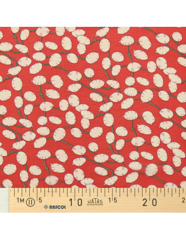 Tejido de muselina estampada - Lunaria roja