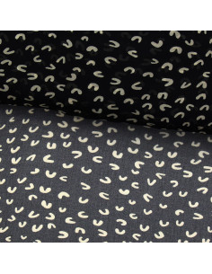 Tejido de muselina estampada - Abstracto negro