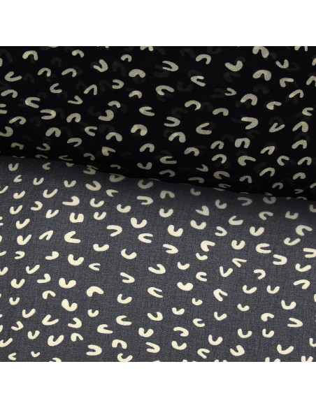 Tejido de muselina estampada - Abstracto negro