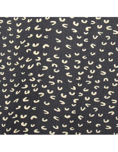 Tejido de muselina estampada - Abstracto negro
