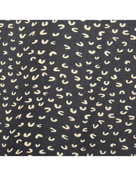 Tejido de muselina estampada - Abstracto negro
