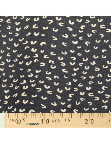 Tejido de muselina estampada - Abstracto negro