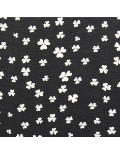 Tela de muselina estampada - Trébol negro 2