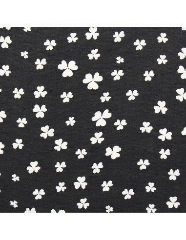 Tela de muselina estampada - Trébol negro