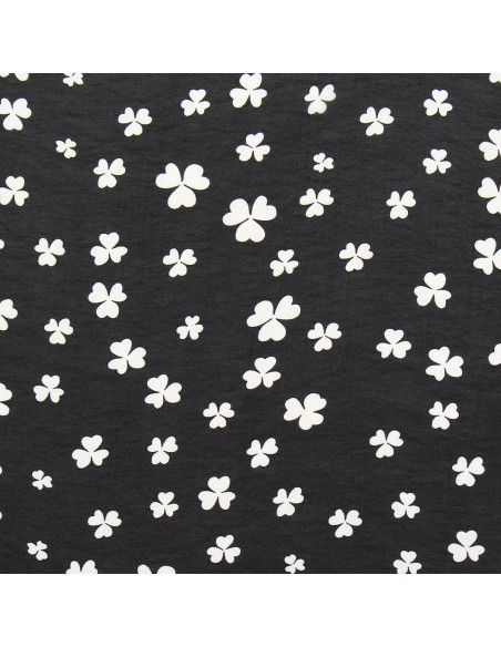 Tela de muselina estampada - Trébol negro