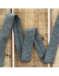 Bies de jersey de algodón - Gris jaspeado oscuro