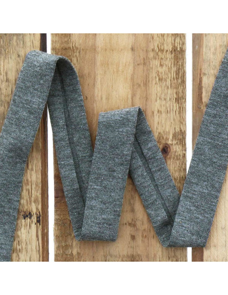 Bies de jersey de algodón - Gris jaspeado oscuro