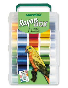 Maletín de hilos de bordar Deluxe Rayon 1000 m Madeira
