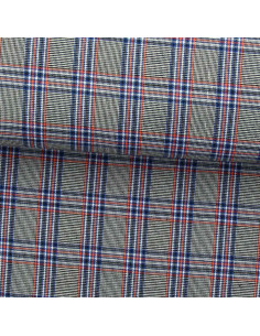 Tejidos escoceses de tartán de moda - Azul, negro y naranja