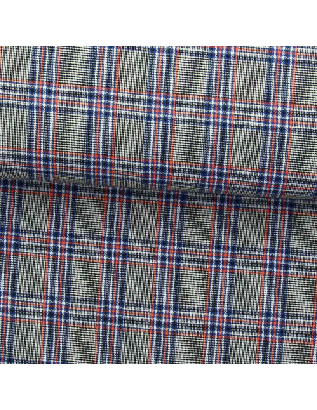 Tejidos escoceses de tartán de moda - Azul, negro y naranja