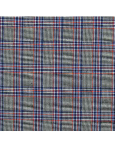Tejidos escoceses de tartán de moda - Azul, negro y naranja 2