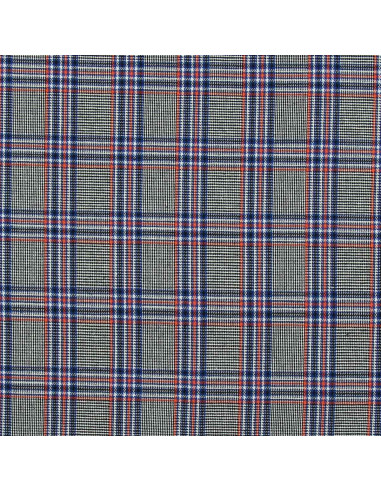 Tejidos escoceses de tartán de moda - Azul, negro y naranja
