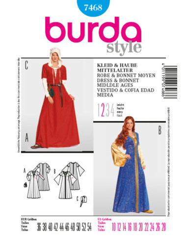 Patrón de vestido histórico - Burda 7468