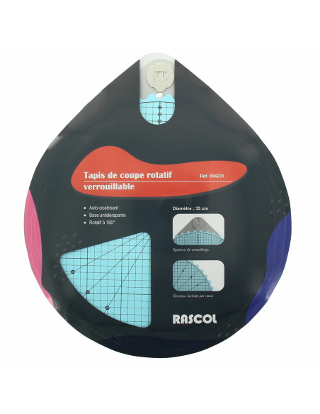 Alfombrilla de corte autorreparable rotativa bloqueable Rascol 35 cm