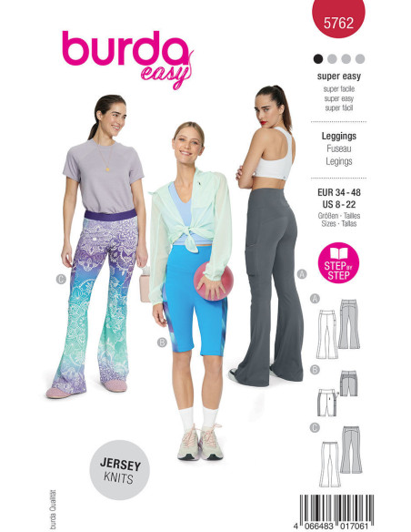 Patrón de leggings - Burda 5762