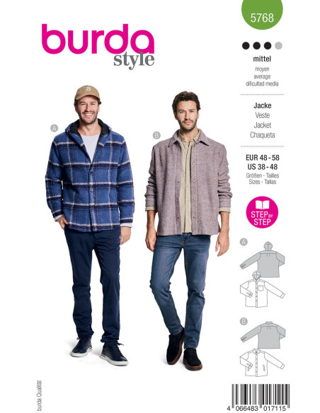 Patrón de chaqueta - Burda 5768