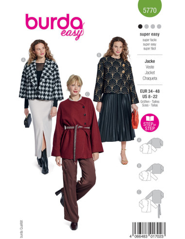Patrón de chaqueta - Burda 5770
