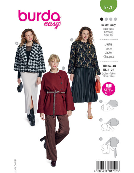 Patrón de chaqueta - Burda 5770