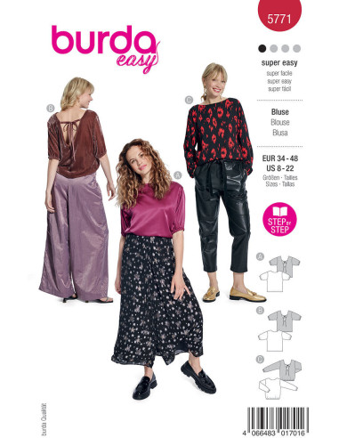 Patrón de blusa - Burda 5771